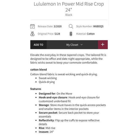 Lululemon in power black pants 4 - Picture 5 of 13